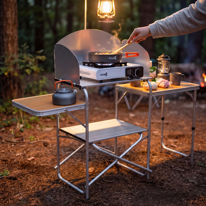 Mesa y Estación de Cocina para Camping BURNEY