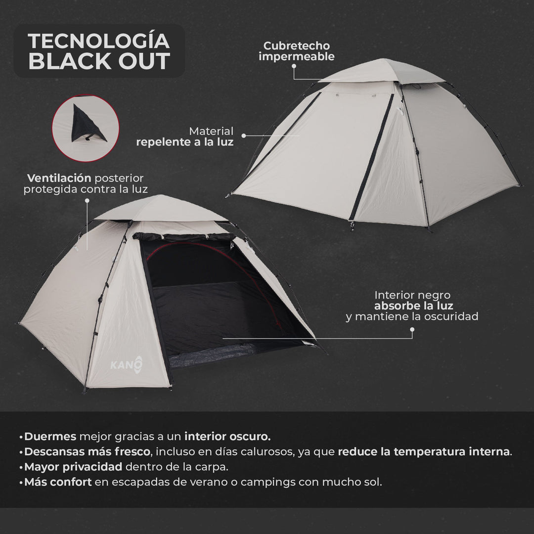 PREVENTA Carpa Automática Black Out Antuco 4 Personas