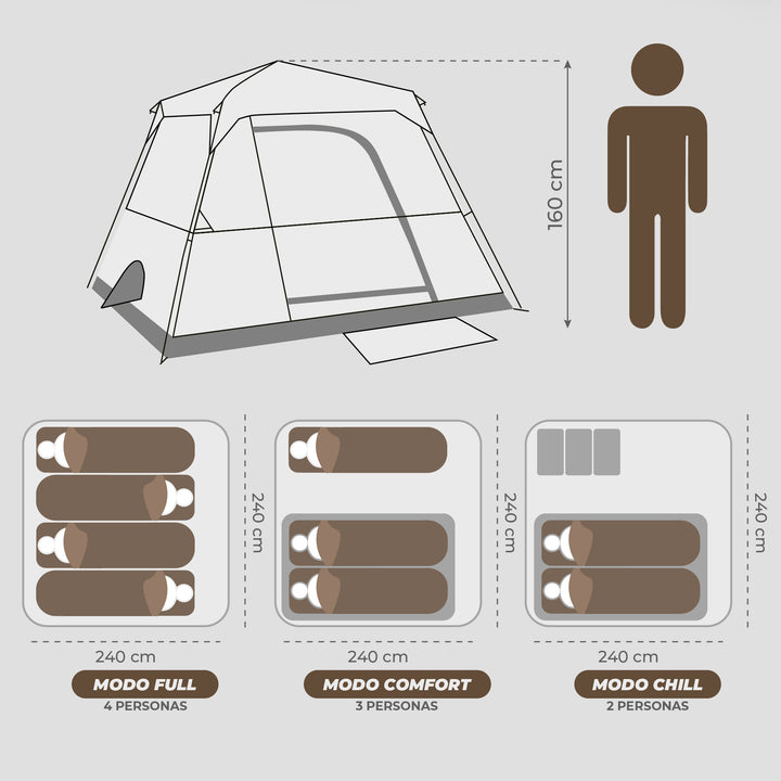 Carpa Automática Laja 4 Personas