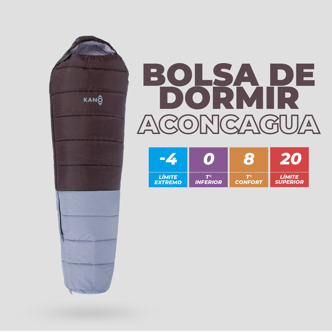Bolsa de Dormir -4 / 0 / 8°C  Aconcagua Marrón
