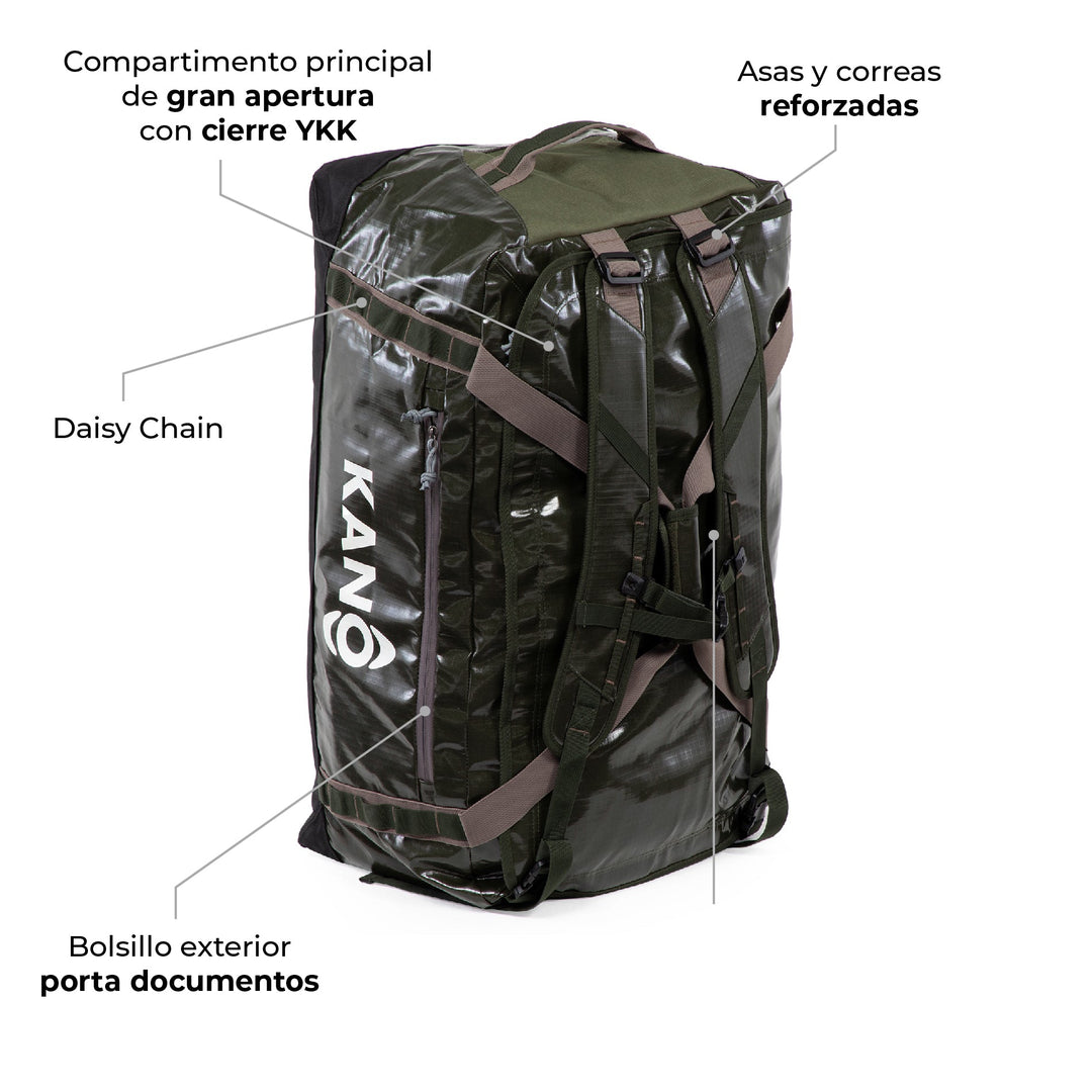 Bolso Mochila Impermeable 80L Roy Verde