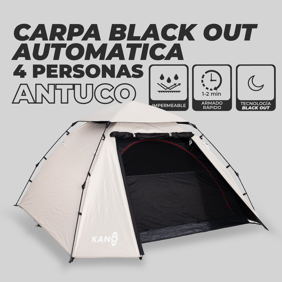 PREVENTA Carpa Automática Black Out Antuco 4 Personas