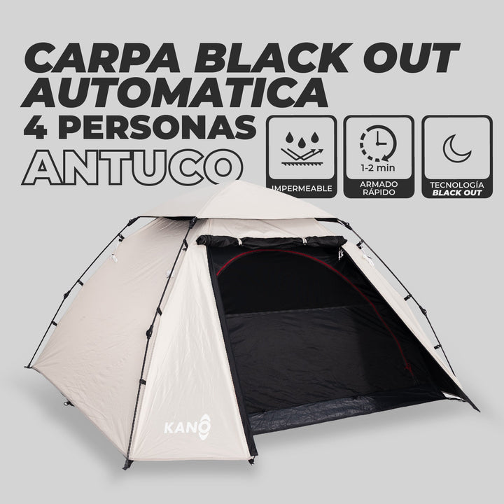 PREVENTA Carpa Automática Black Out Antuco 4 Personas