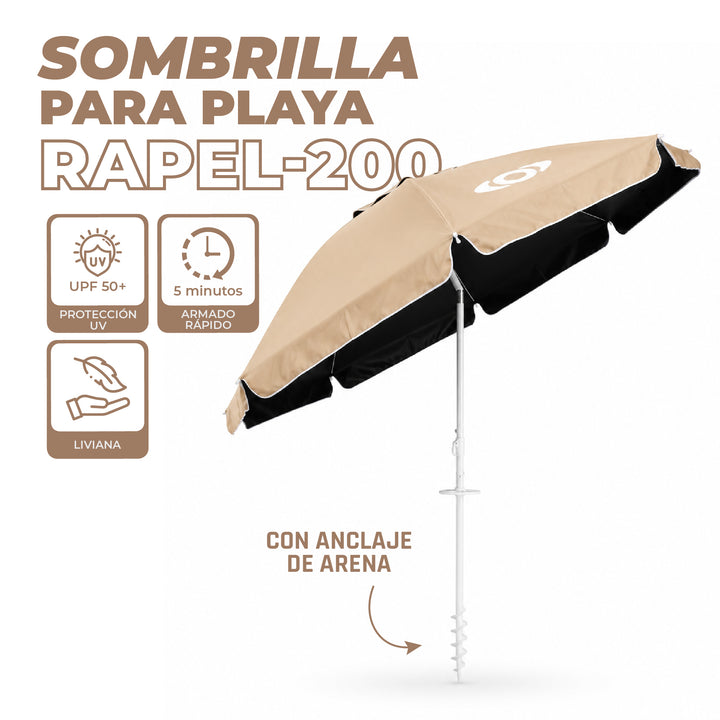 Sombrilla de Playa Black Out Rapel