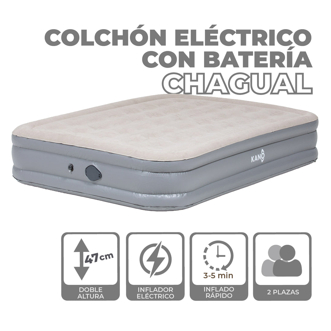 Colchón Inflable Con Batería 2 Plazas Chagual