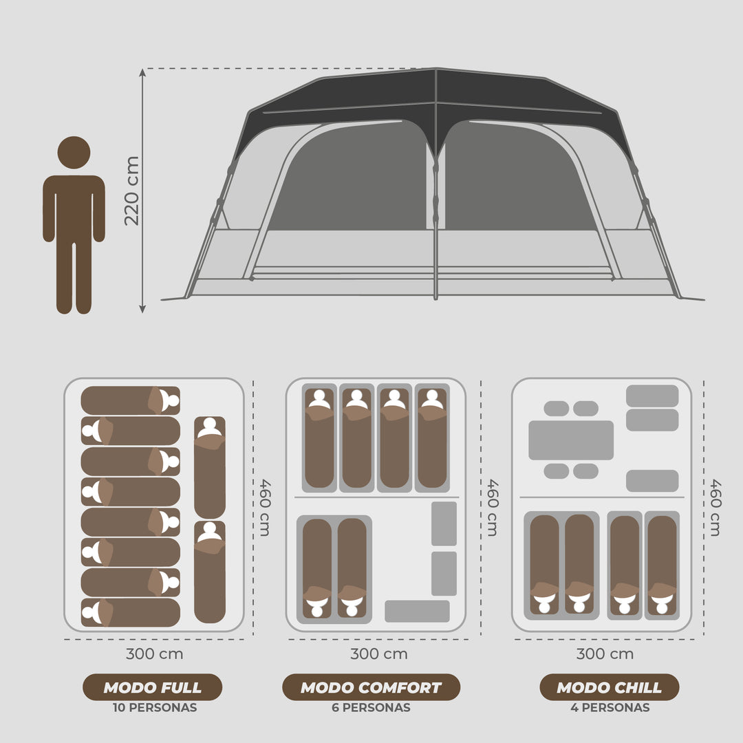 PREVENTA Carpa Automática con Luce BAKER 10 Personas