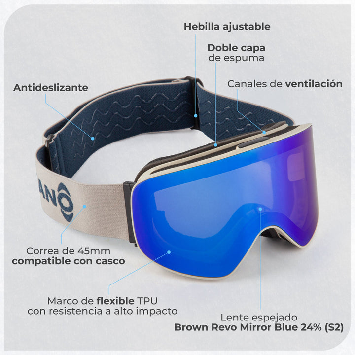 Combo Casco FROST + Antiparras ICEWAVE