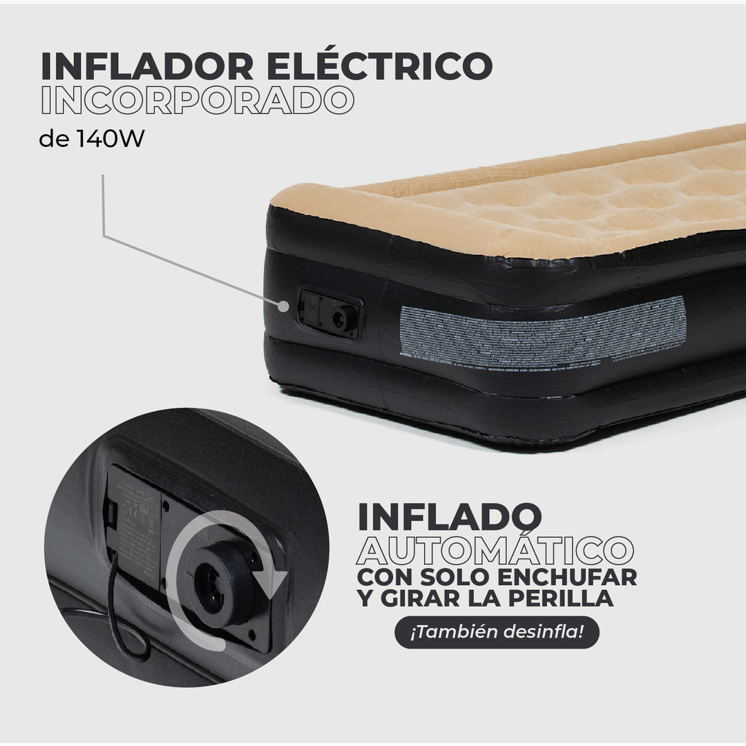 Colchón Inflable Eléctrico Individual Tricahue