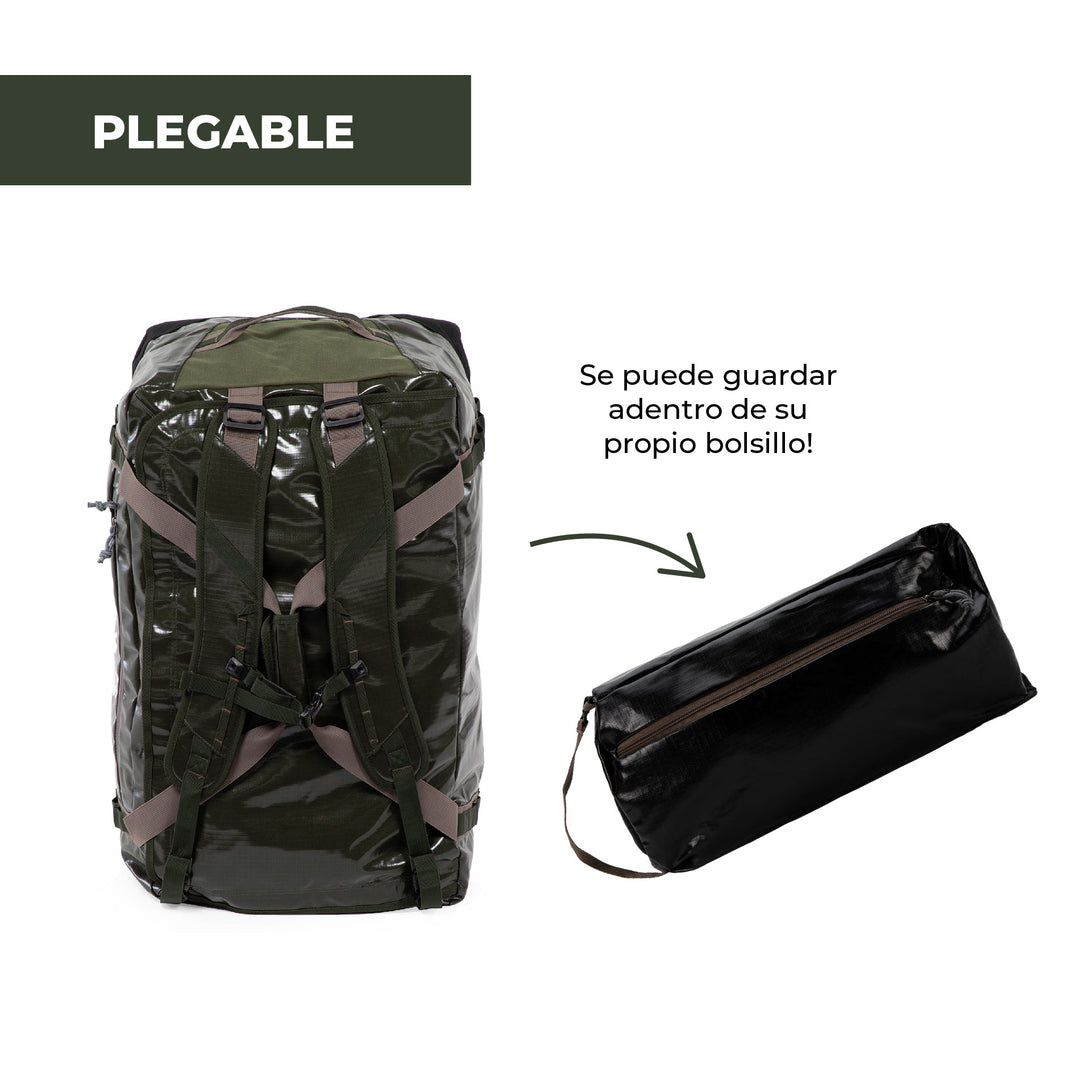 Bolso Mochila Impermeable 80L Roy Verde