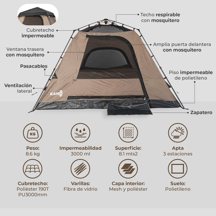 Carpa Automática Enco 6 Personas