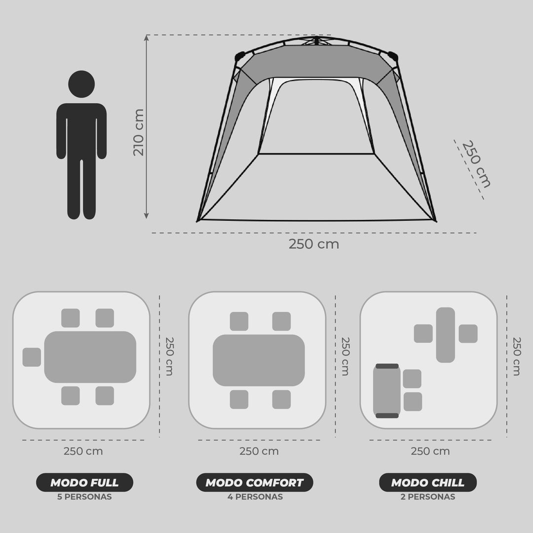 Gazebo Plegable Automático 250 x 250