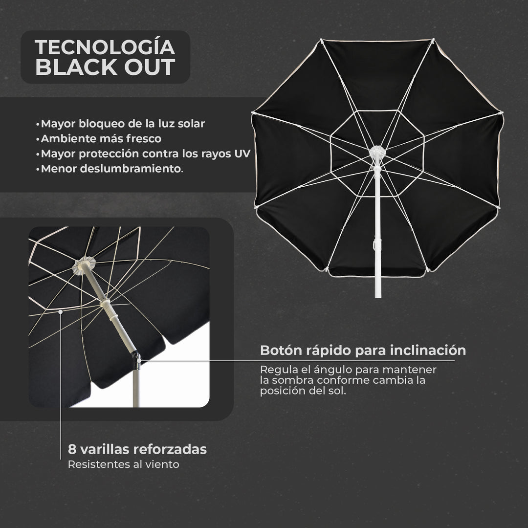 Sombrilla de Playa Black Out Rapel
