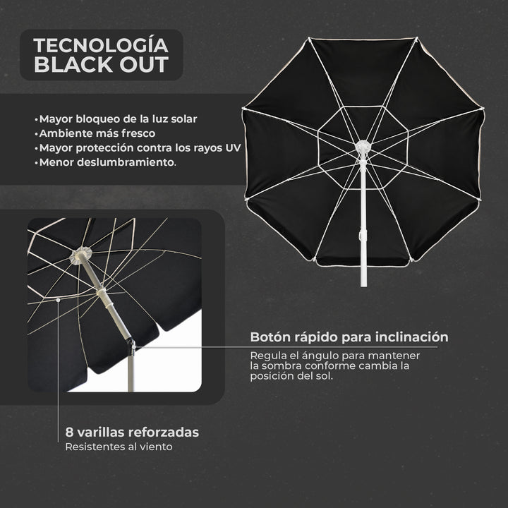 Sombrilla de Playa Black Out Rapel