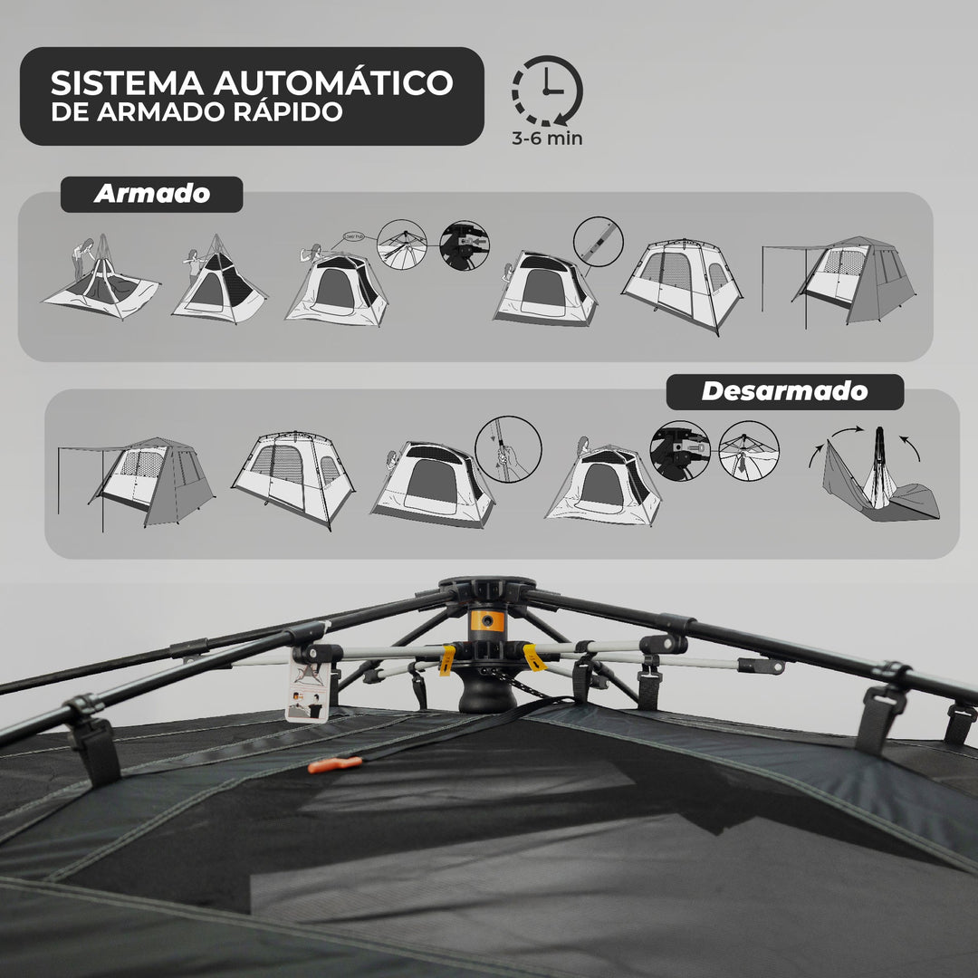 PREVENTA Carpa Automática Black Out Maullin 6 Personas
