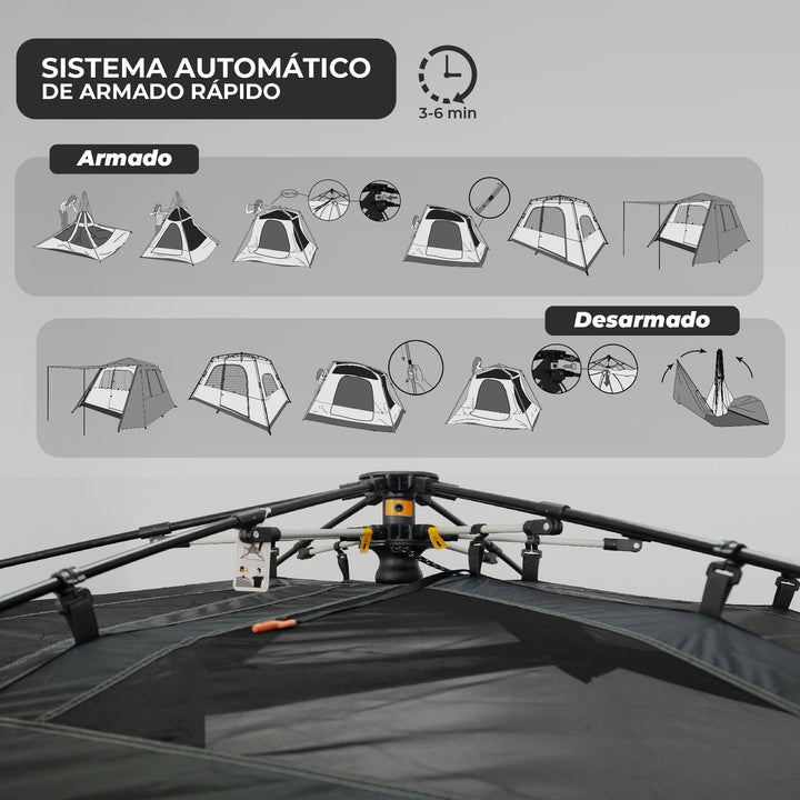 PREVENTA Carpa Automática Black Out Maullin 6 Personas