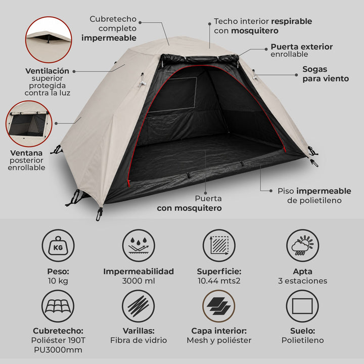 PREVENTA Carpa Automática Black Out Huilo 8 Personas