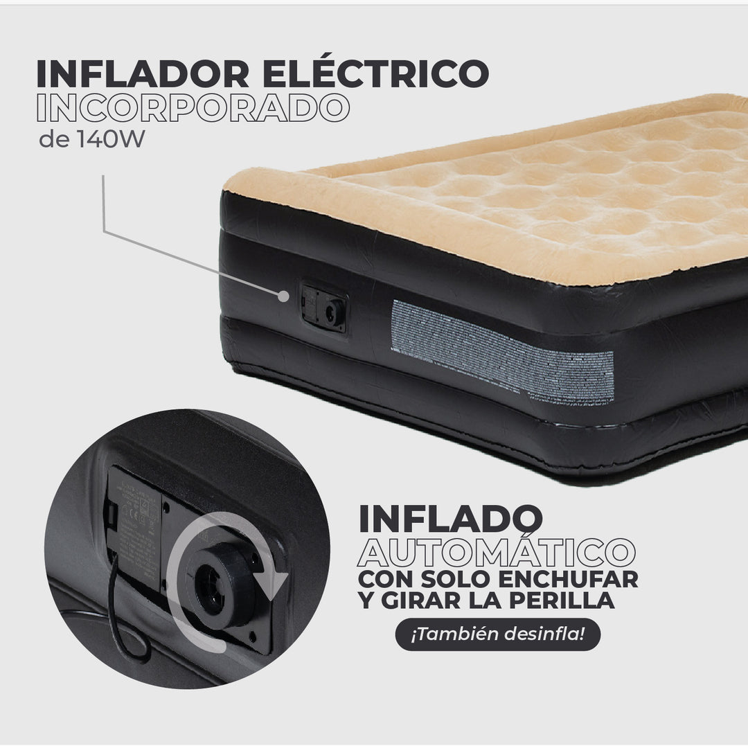 Colchón Inflable Eléctrico Queen Tricahue