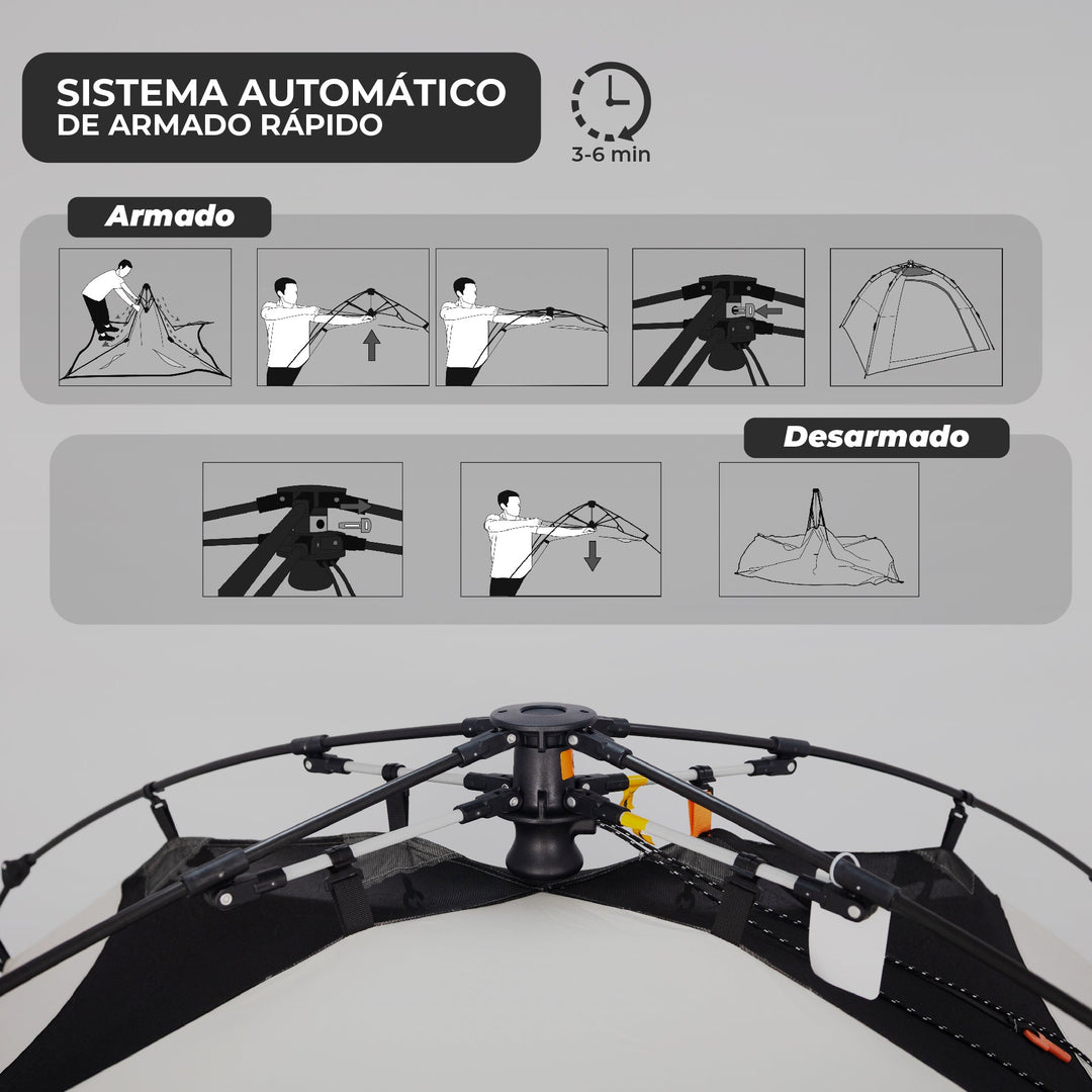 PREVENTA Carpa Automática Black Out Antuco 4 Personas