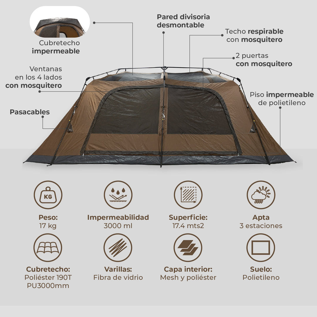 PREVENTA Carpa Automática Lauca 12 Personas