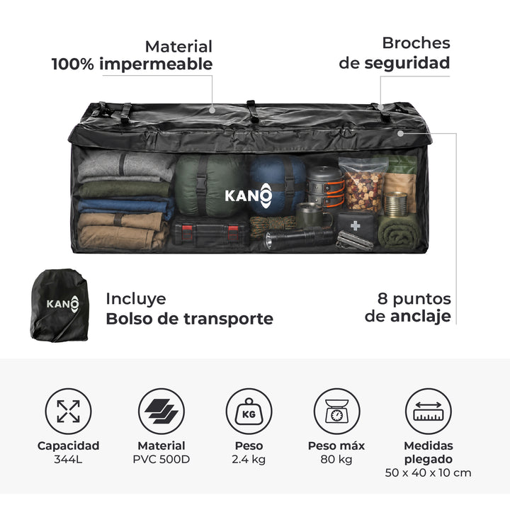 Portaequipajes de Enganche con Bolso Impermeable