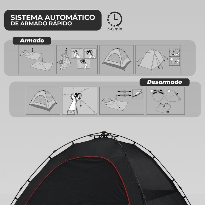 PREVENTA Carpa Automática Black Out Huilo 8 Personas