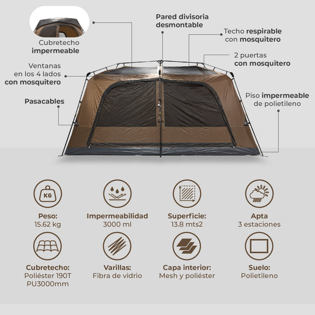 PREVENTA Carpa Automática con Luce BAKER 10 Personas