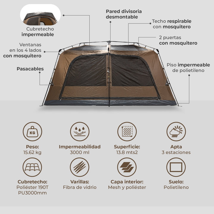 PREVENTA Carpa Automática con Luce BAKER 10 Personas