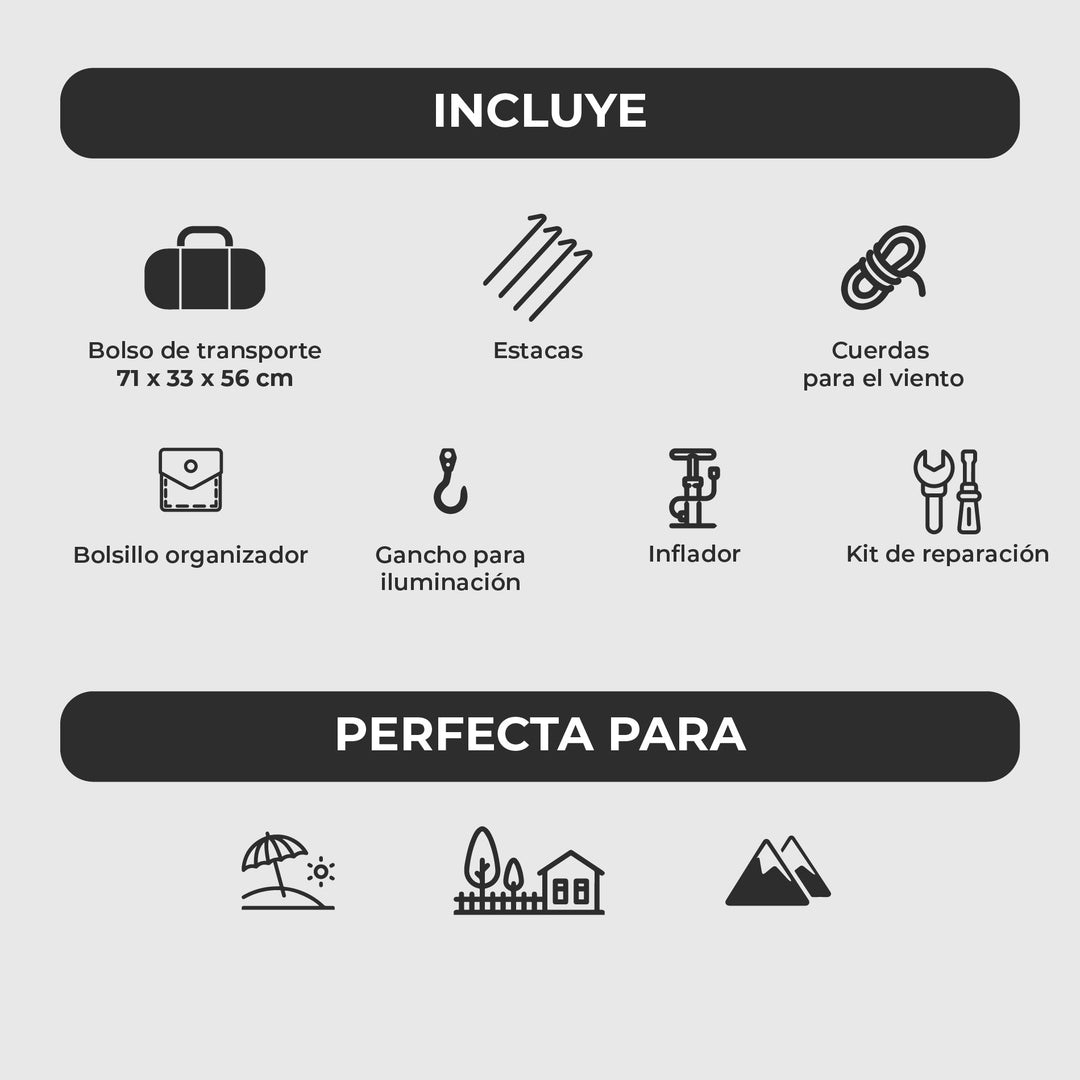 PREVENTA Carpa Automática Black Out Huilo 8 Personas