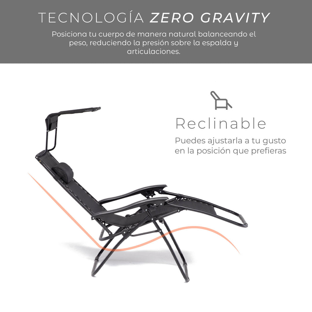 Reposera Zero Gravity con Techo Zen Canopy