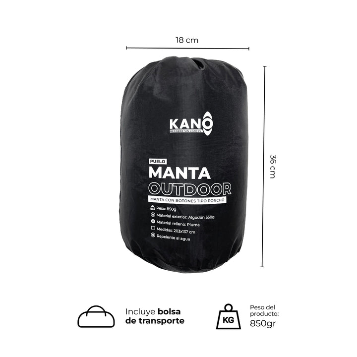 Manta Térmica Outdoor Puelo Negro