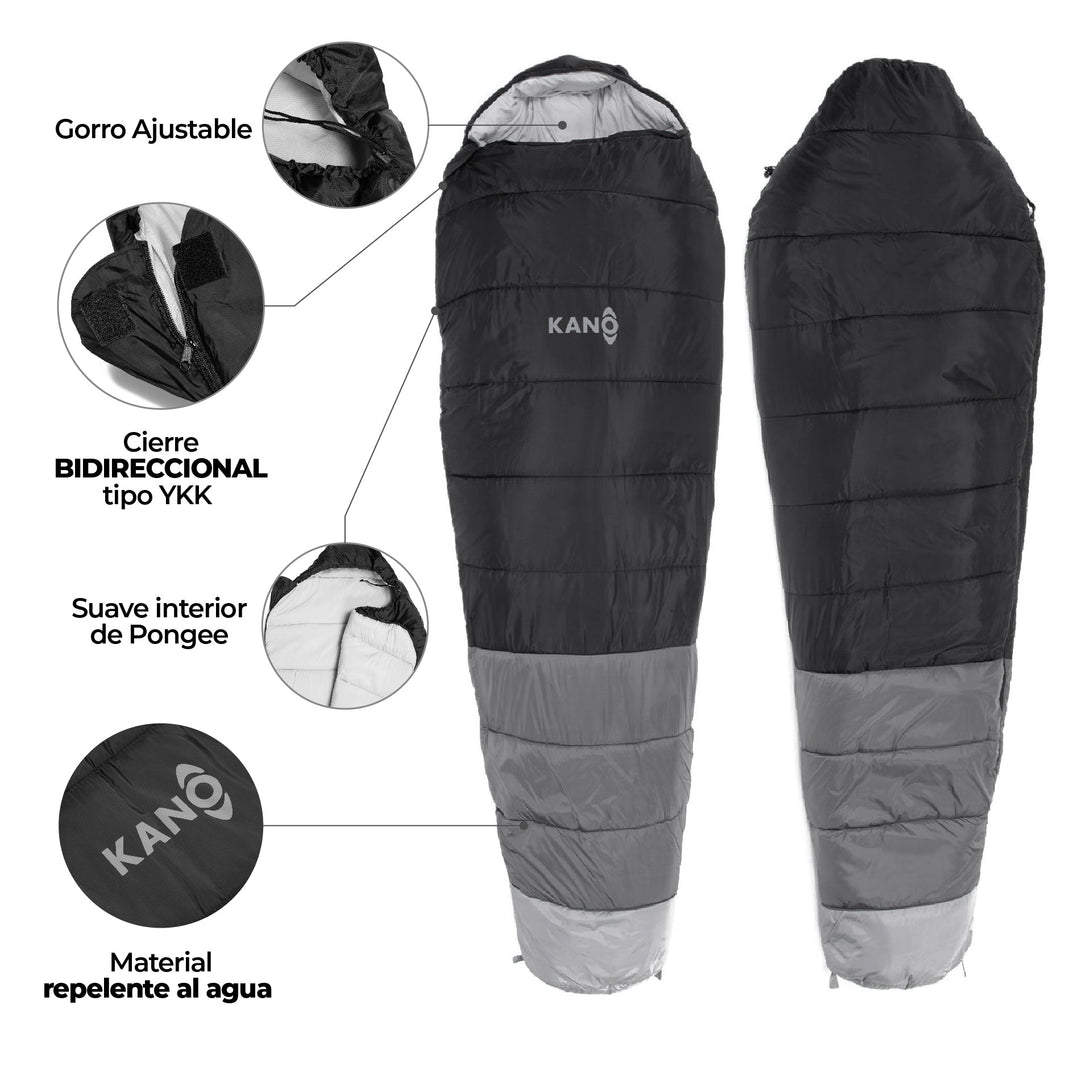 Bolsa de Dormir -4 / 0 / 8°C  Aconcagua Gris