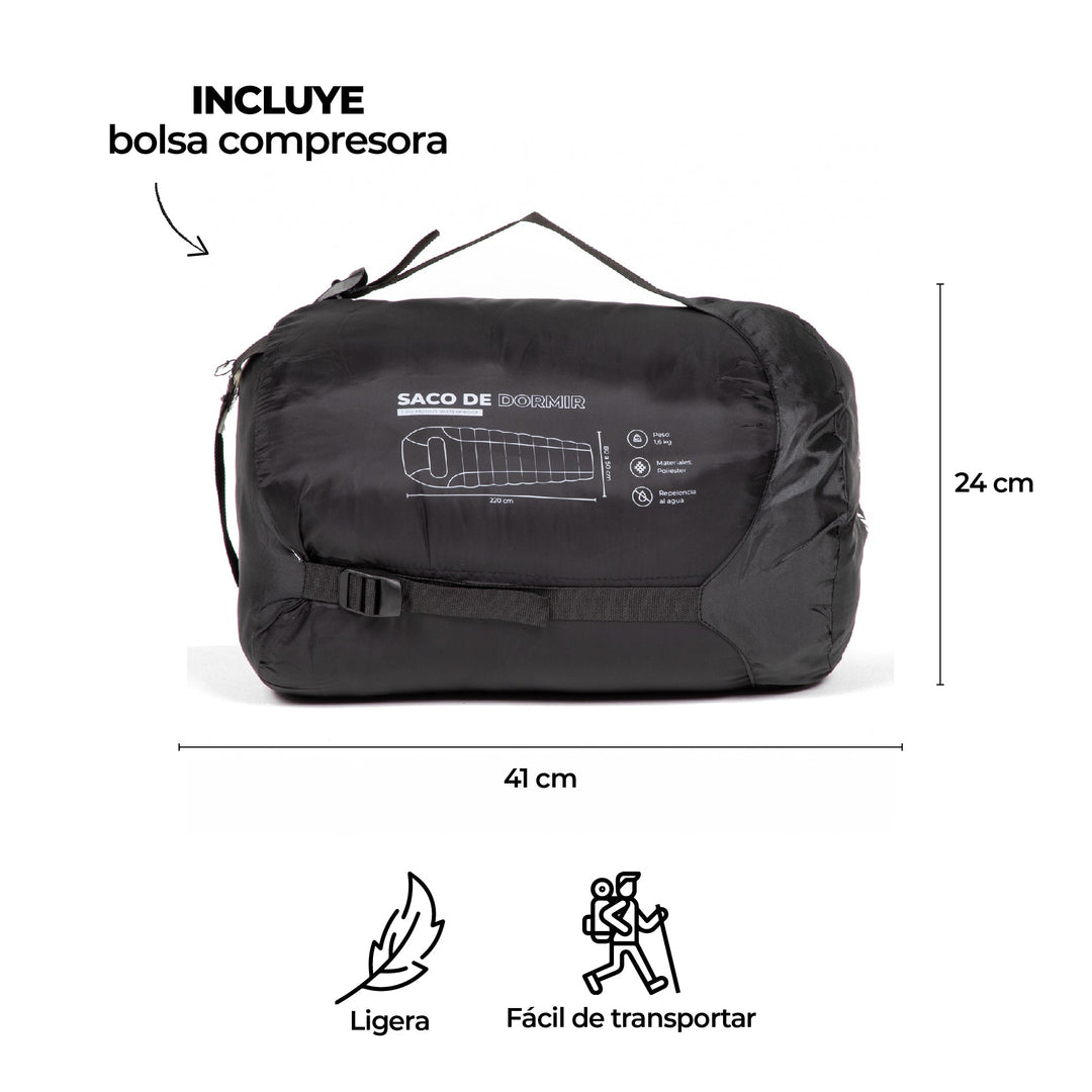 Bolsa de Dormir -4 / 0 / 8°C  Aconcagua Gris